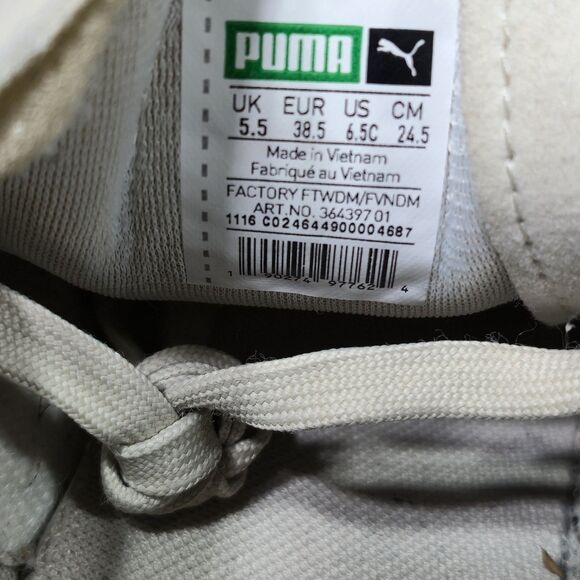 Puma Classic Suede Kids Size 6.5C Tan Spackled Gum Soles Lace Up LowTop Shoes - Picture 8 of 12